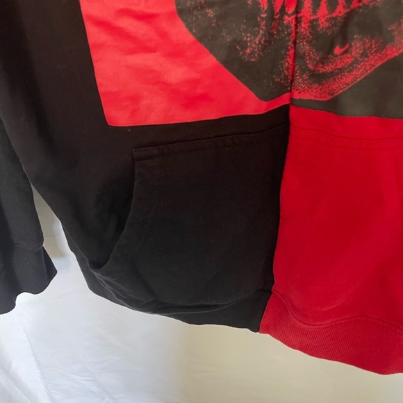 Hot Topic Red and Black Split Skull Sweatshirt​​ - Picture 2 of 5